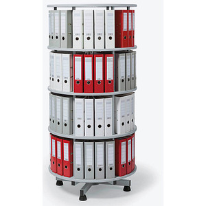 Image Ordnerdrehsäule hellgrau bis zu 144 Ordner, Komplett drehbar, H: 167,0 cm