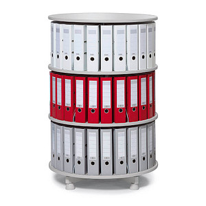 Image Ordnerdrehsäule hellgrau bis zu 72 Ordner, Etagen einzeln drehbar, H: 121,0 cm