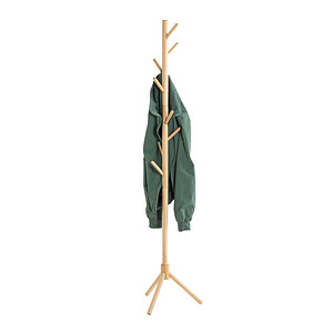 Image HAKU Möbel Kleiderständer 47179 braun Holz 8 Haken 43,0 x 174,0 cm