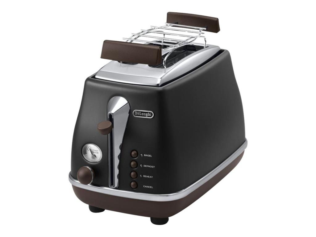 Image DE LONGHI Icona Vintage CTOV 2103.BK - Toaster - 2 Scheibe - 2 Steckplatz - Sch