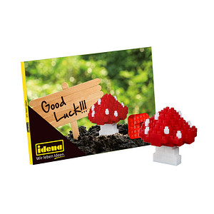 Image Idena 40156 Postkarte Glückspilz Mini- Bausteine