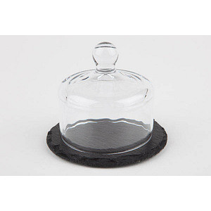 Image APS Naturschieferplatte mit Glashaube, Durchmesser: 105 mm