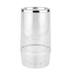 Image APS Flaschenkühler, Polystyrol, transparent mit Chromrand