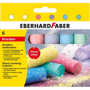 Image EBERHARD FABER Straßenmalkreide Glitzer farbsortiert 6 St.