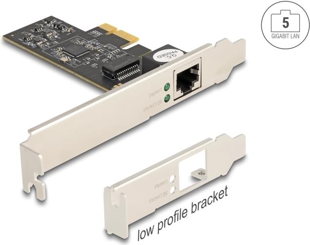 Image DELOCK PCI Express x1 Karte zu 1 x RJ45 5 Gigabit LAN RTL8126