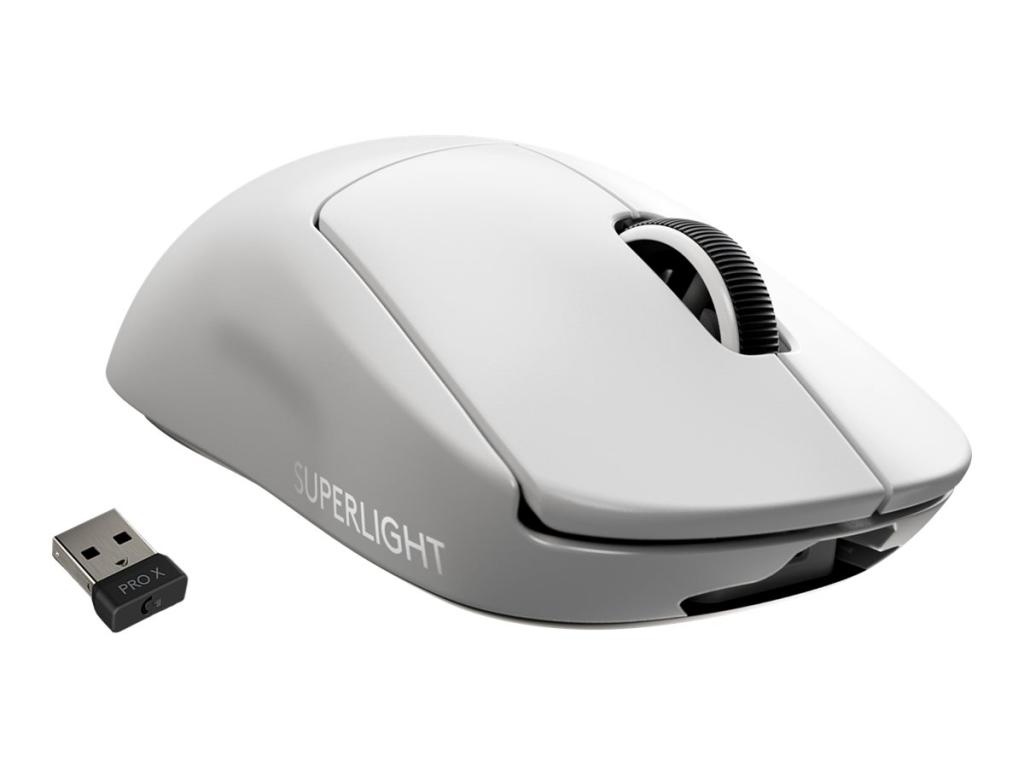 Image LOGITECH PRO X SUPERLIGHT Kabellos Gaming-Maus Optisch Wiederaufladbar Weiß