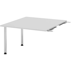 Image HAMMERBACHER Verbindungsplatte höhenverstellbar KT12C lichtgrau, chrom rechteckig 120,0 x 130,0 x 72,0 - 74,0 cm