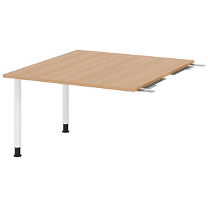 Image HAMMERBACHER Verbindungsplatte höhenverstellbar KT12C eiche, weiß rechteckig 120,0 x 130,0 x 72,0 - 74,0 cm