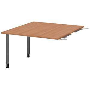 Image HAMMERBACHER Verbindungsplatte höhenverstellbar KT12C nussbaum, grafit rechteckig 120,0 x 130,0 x 72,0 - 74,0 cm