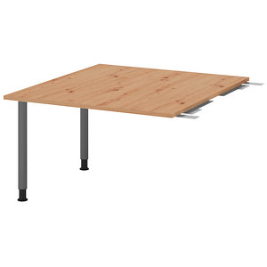 Image HAMMERBACHER Verbindungsplatte höhenverstellbar KT12C asteiche, grafit rechteckig 120,0 x 130,0 x 72,0 - 74,0 cm