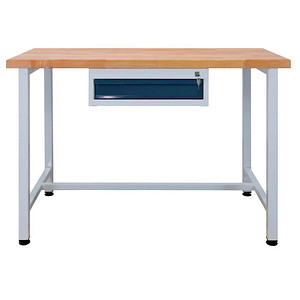 Image ADB Werkbank lichtgrau, anthrazitgrau 1 Schublade 120,0 x 60,0 x 84,0 cm