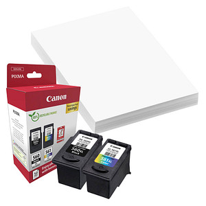 Image Canon PG-560XL + CL-561XL  schwarz, color Druckköpfe + Fotopapier, 2er-Set