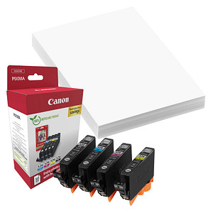 Image Canon CLI-526 C/M/Y/BK  schwarz, cyan, magenta, gelb Druckerpatronen + Fotopapier