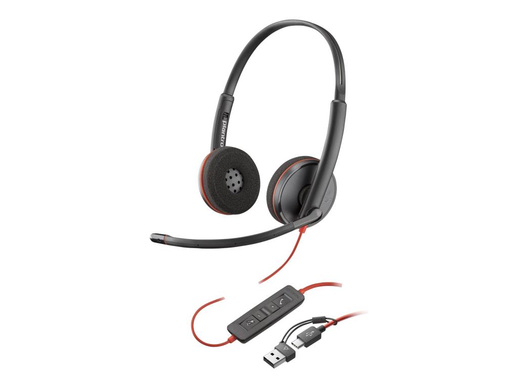 Image HP Poly Blackwire 3220 Stereo USB-C Headset +USB-C/A Adapter