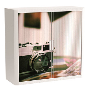 Image PAPERFLOW easyOffice Vintage Rollladenschrank 61344 2 Fachböden 110,0 x 41,5 x 104,0 cm