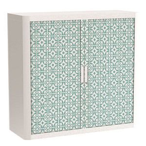 Image PAPERFLOW easyOffice Vintage Rollladenschrank 60836 2 Fachböden 110,0 x 41,5 x 104,0 cm