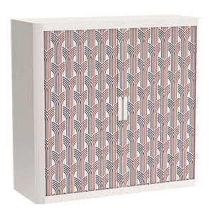 Image PAPERFLOW easyOffice Vintage Rollladenschrank 60980 2 Fachböden 110,0 x 41,5 x 104,0 cm