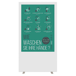 Image PAPERFLOW Trennwand easyScreen Hände-Waschen weiß 94,0 x 174,0 cm