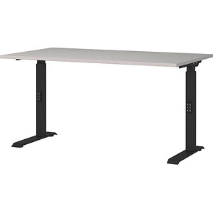 Image GERMANIA DOWNEY höhenverstellbarer Schreibtisch kaschmir rechteckig, C-Fuß-Gestell schwarz 140,0 x 80,0 cm