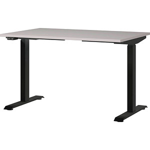 Image GERMANIA JET höhenverstellbarer Schreibtisch kaschmir rechteckig, T-Fuß-Gestell schwarz 120,0 x 80,0 cm