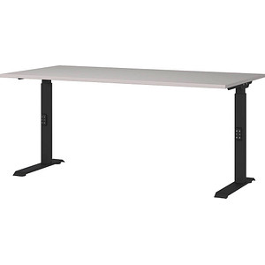 Image GERMANIA DOWNEY höhenverstellbarer Schreibtisch kaschmir rechteckig, C-Fuß-Gestell schwarz 160,0 x 80,0 cm