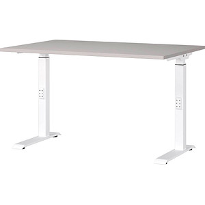 Image GERMANIA DOWNEY höhenverstellbarer Schreibtisch kaschmir rechteckig, C-Fuß-Gestell weiß 120,0 x 80,0 cm