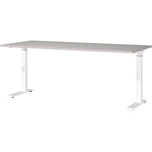 Image GERMANIA DOWNEY höhenverstellbarer Schreibtisch kaschmir rechteckig, C-Fuß-Gestell weiß 180,0 x 80,0 cm