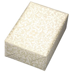 Image JUNG SCHÖNER VERPACKEN Geschenkpapier Brokat beige Ornamente mehrfarbig, 50,0 m