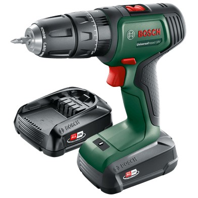 Image BOSCH Home & Garden UniversalImpact 18V+46AC+SBX Akku-Schlagbohrschrauber-Set 18,0 V, mit 1 Akku