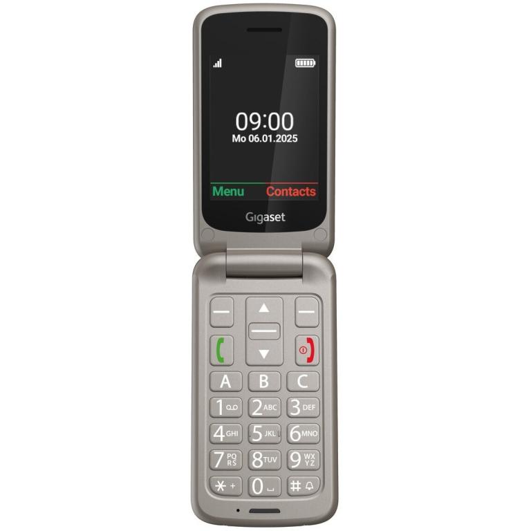 Image GIGASET GL595 Dual Sim Silver SOS-Button, CAM, SD-card Slot/ GSM 2G/3G/ Usb-C/ 