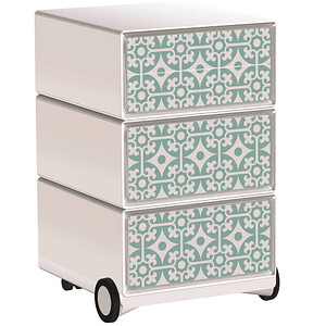 Image PAPERFLOW easyOffice Vintage Rollcontainer weiß, bunt 4 Auszüge 39,0 x 43,6 x 64,2 cm