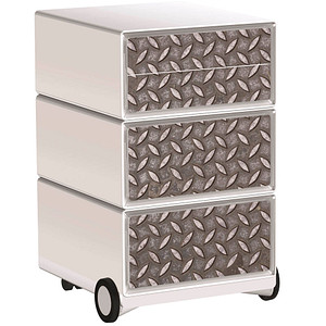 Image PAPERFLOW easyOffice Industrial Rollcontainer weiß, bunt 4 Auszüge 39,0 x 43,6 x 64,2 cm