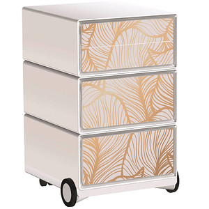 Image PAPERFLOW easyOffice Classic Chic Rollcontainer weiß, bunt 4 Auszüge 39,0 x 43,6 x 64,2 cm