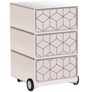 Image PAPERFLOW easyOffice Black & White Rollcontainer weiß, schwarz 4 Auszüge 39,0 x 43,6 x 64,2 cm