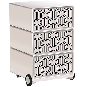 Image PAPERFLOW easyOffice Vintage Rollcontainer weiß, bunt 4 Auszüge 39,0 x 43,6 x 64,2 cm