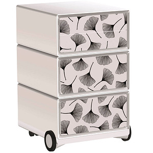 Image PAPERFLOW easyOffice Black & White Rollcontainer weiß, schwarz 4 Auszüge 39,0 x 43,6 x 64,2 cm