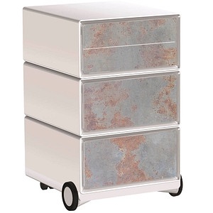 Image PAPERFLOW easyOffice Industrial Rollcontainer weiß, bunt 4 Auszüge 39,0 x 43,6 x 64,2 cm
