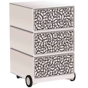 Image PAPERFLOW easyOffice Black & White Rollcontainer weiß, schwarz 4 Auszüge 39,0 x 43,6 x 64,2 cm