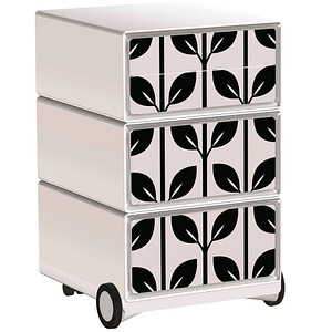 Image PAPERFLOW easyOffice Black & White Rollcontainer weiß, schwarz 4 Auszüge 39,0 x 43,6 x 64,2 cm