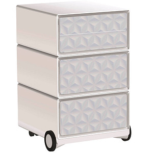 Image PAPERFLOW easyOffice Classic Chic Rollcontainer weiß, bunt 4 Auszüge 39,0 x 43,6 x 64,2 cm