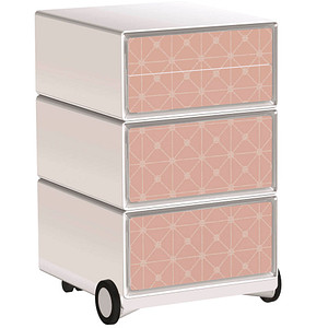 Image PAPERFLOW easyOffice Vintage Rollcontainer weiß, bunt 4 Auszüge 39,0 x 43,6 x 64,2 cm