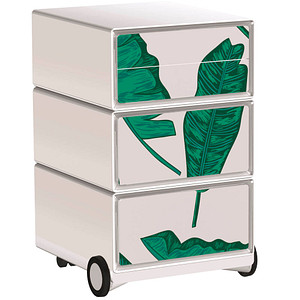 Image PAPERFLOW easyOffice Tropical Rollcontainer weiß, bunt 4 Auszüge 39,0 x 43,6 x 64,2 cm