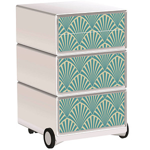 Image PAPERFLOW easyOffice Tropical Rollcontainer weiß, bunt 4 Auszüge 39,0 x 43,6 x 64,2 cm