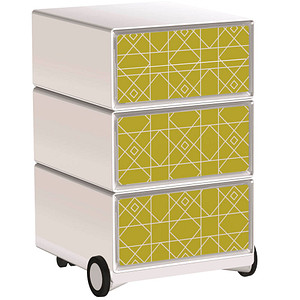 Image PAPERFLOW easyOffice Vintage Rollcontainer weiß, bunt 4 Auszüge 39,0 x 43,6 x 64,2 cm