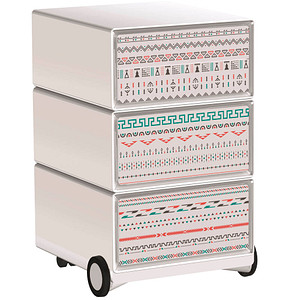 Image PAPERFLOW easyOffice Colour Rollcontainer weiß, bunt 4 Auszüge 39,0 x 43,6 x 64,2 cm