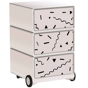 Image PAPERFLOW easyOffice Black & White Rollcontainer weiß, schwarz 4 Auszüge 39,0 x 43,6 x 64,2 cm