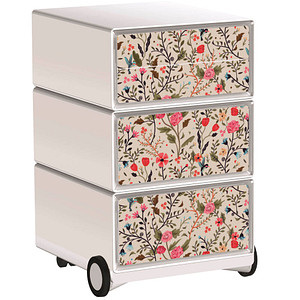 Image PAPERFLOW easyOffice Garden Factory Rollcontainer weiß, bunt 4 Auszüge 39,0 x 43,6 x 64,2 cm