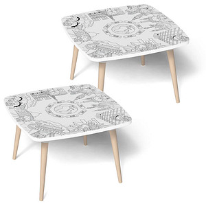 Image PAPERFLOW Maltisch KIDS "MONUMENT", Höhe: 460 mm, 2er Set