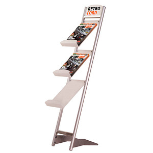 Image update displays Prospektständer Rapid silber DIN A4 3 Fächer