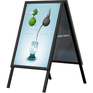 Image update displays Kundenstopper schwarz DIN A1 2 Fächer